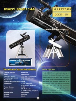 Dr Mady Newtonian Reflector 114AZ 114mm Telescope (114mm/ 900mm) with Alt-Az Mount - Full Kit Included