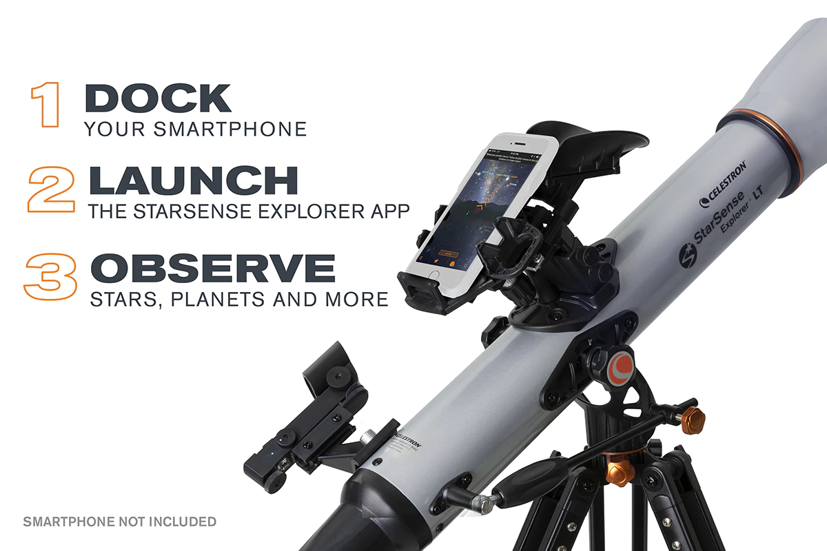 Celestron StarSense Explorer LT 80AZ Smartphone App-Enabled Refractor Telescope 2 - Huligun.com Celestron StarSense Explorer LT 80AZ Smartphone App-Enabled Refractor Telescope - Image 2
