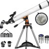 Bestseller 70mm 70AZ Refractor Telescope with Stainless Steel Tripod Heavy Duty Mount and Premium Bag