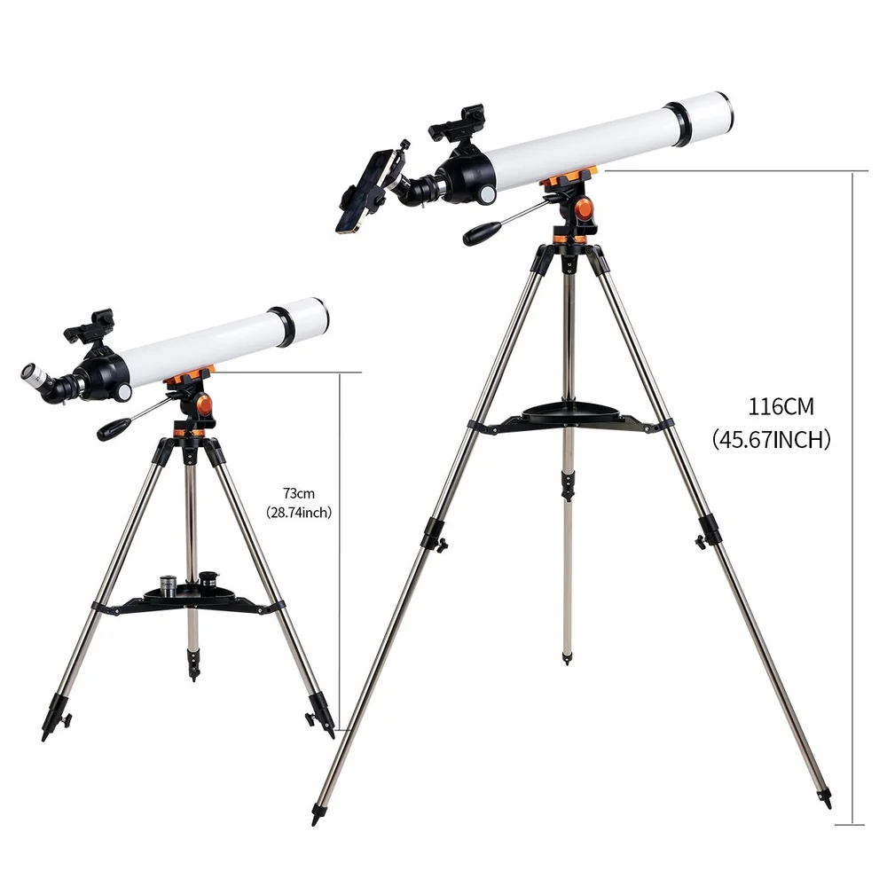 Bestseller 70mm 70AZ Refractor Telescope with Stainless Steel Tripod Heavy Duty Mount and Premium Bag 4 - Huligun.com Bestseller 70mm 70AZ Refractor Telescope with Stainless Steel Tripod Heavy Duty Mount and Premium Bag - Image 4