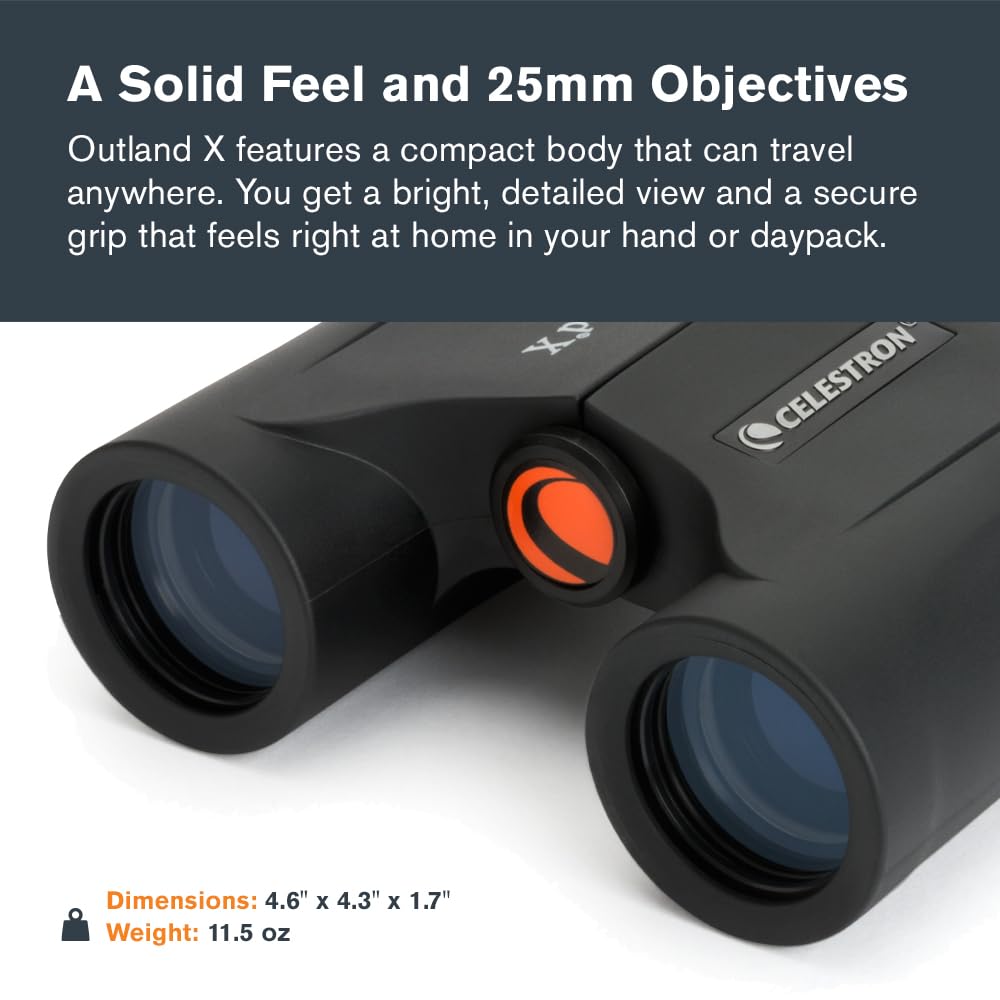 Celestron Outland X 8x25 Roof Prism Binoculars 5 - Huligun.com Celestron Outland X 8x25 Roof Prism Binoculars - Image 5