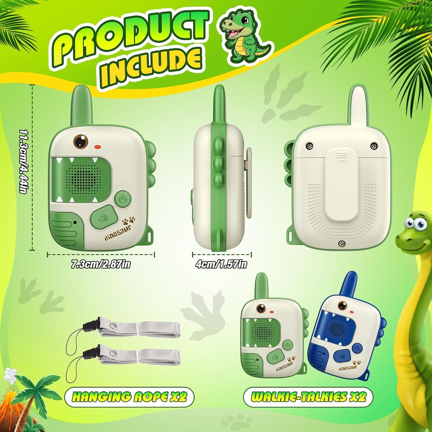 Cute Walkie Talkies for Fun Games (Pack of 2) Walky Talky Dinosaur Design 3 - Huligun.com Cute Walkie Talkies for Fun Games (Pack of 2) Walky Talky Dinosaur Design - Image 3