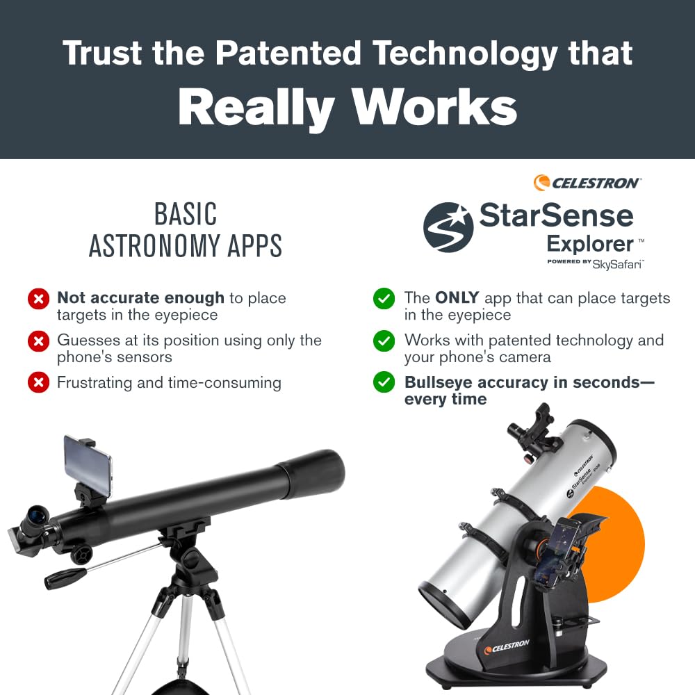 Celestron Starsense Explorer 130mm Dobsonian Smartphone App-Enabled Telescope 9 - Huligun.com Celestron Starsense Explorer 130mm Dobsonian Smartphone App-Enabled Telescope - Image 9
