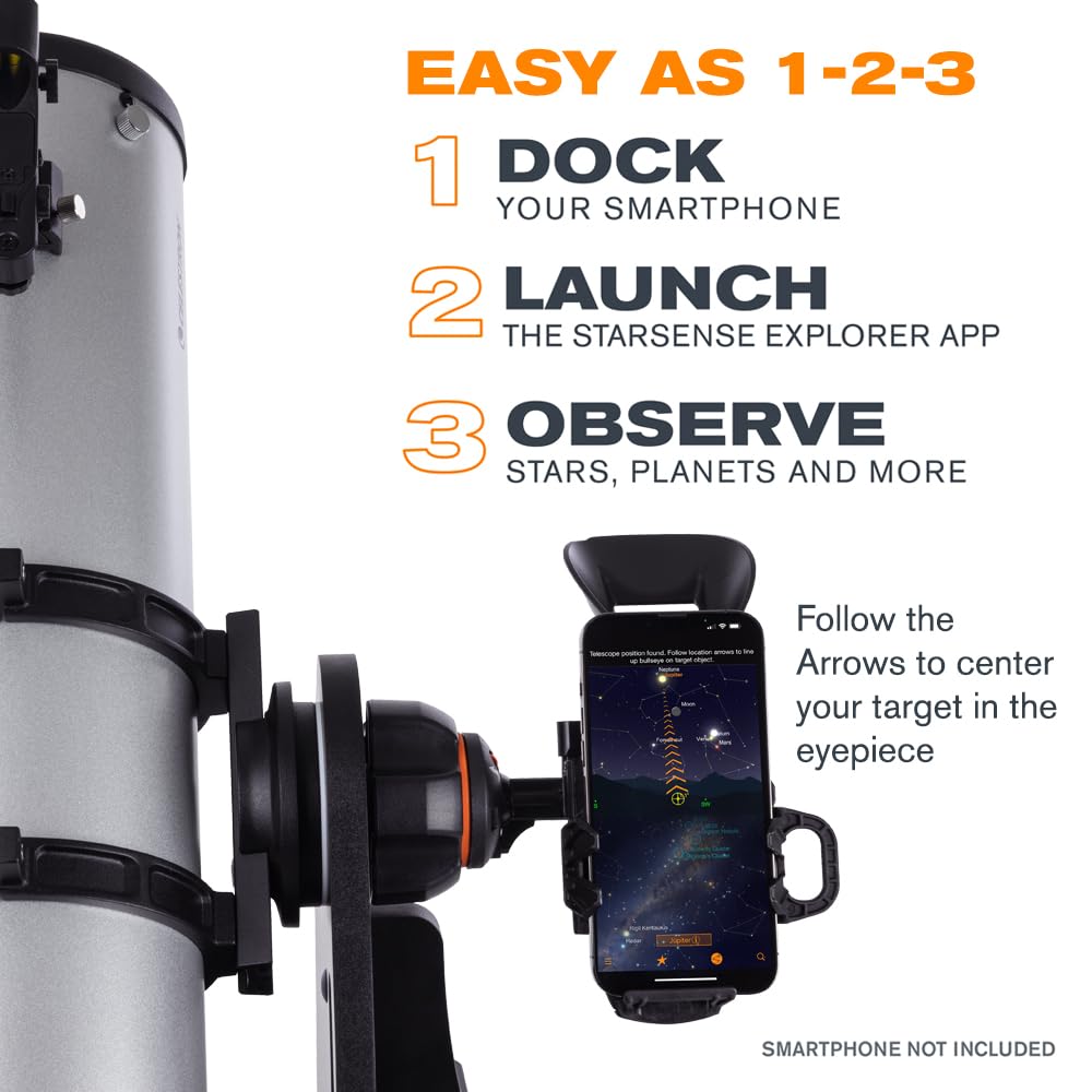 Celestron Starsense Explorer 130mm Dobsonian Smartphone App-Enabled Telescope 3 - Huligun.com Celestron Starsense Explorer 130mm Dobsonian Smartphone App-Enabled Telescope - Image 3