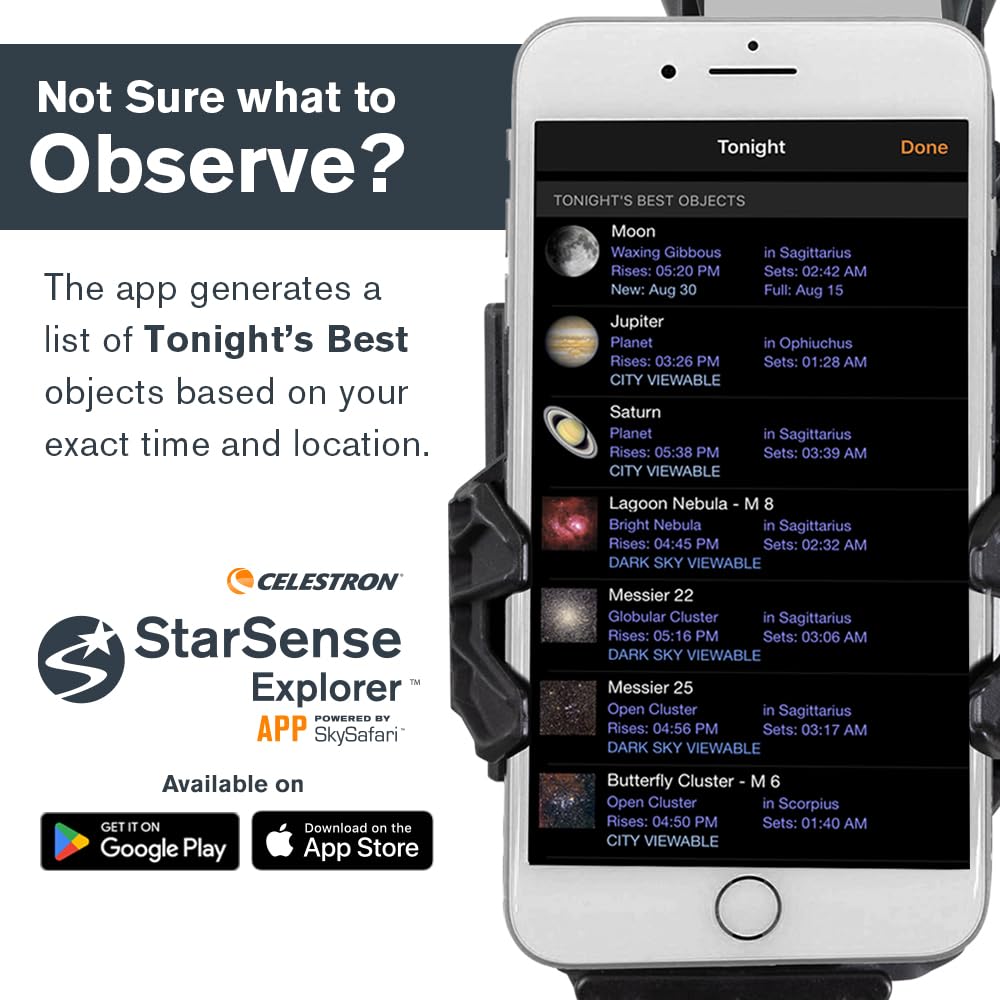 Celestron Starsense Explorer 130mm Dobsonian Smartphone App-Enabled Telescope 8 - Huligun.com Celestron Starsense Explorer 130mm Dobsonian Smartphone App-Enabled Telescope - Image 8